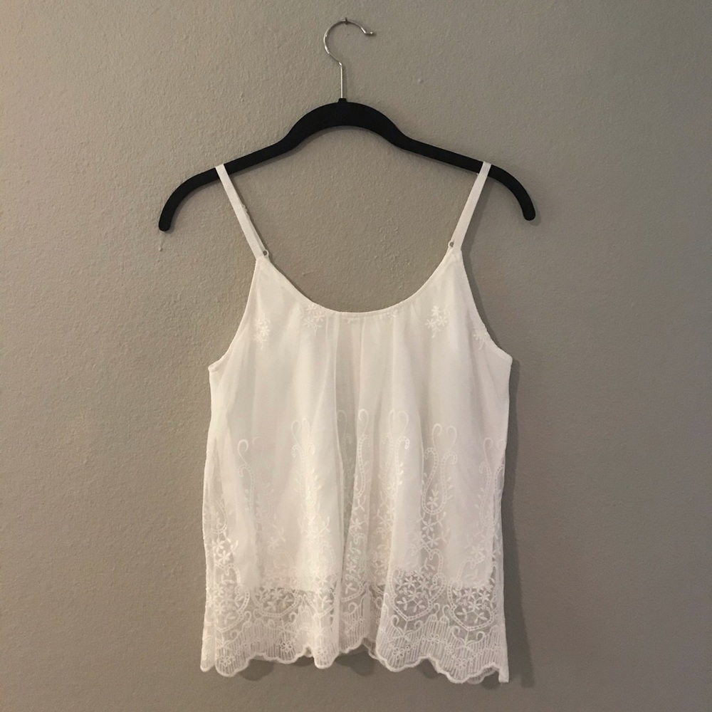 White Spaghetti Strap Crop Top